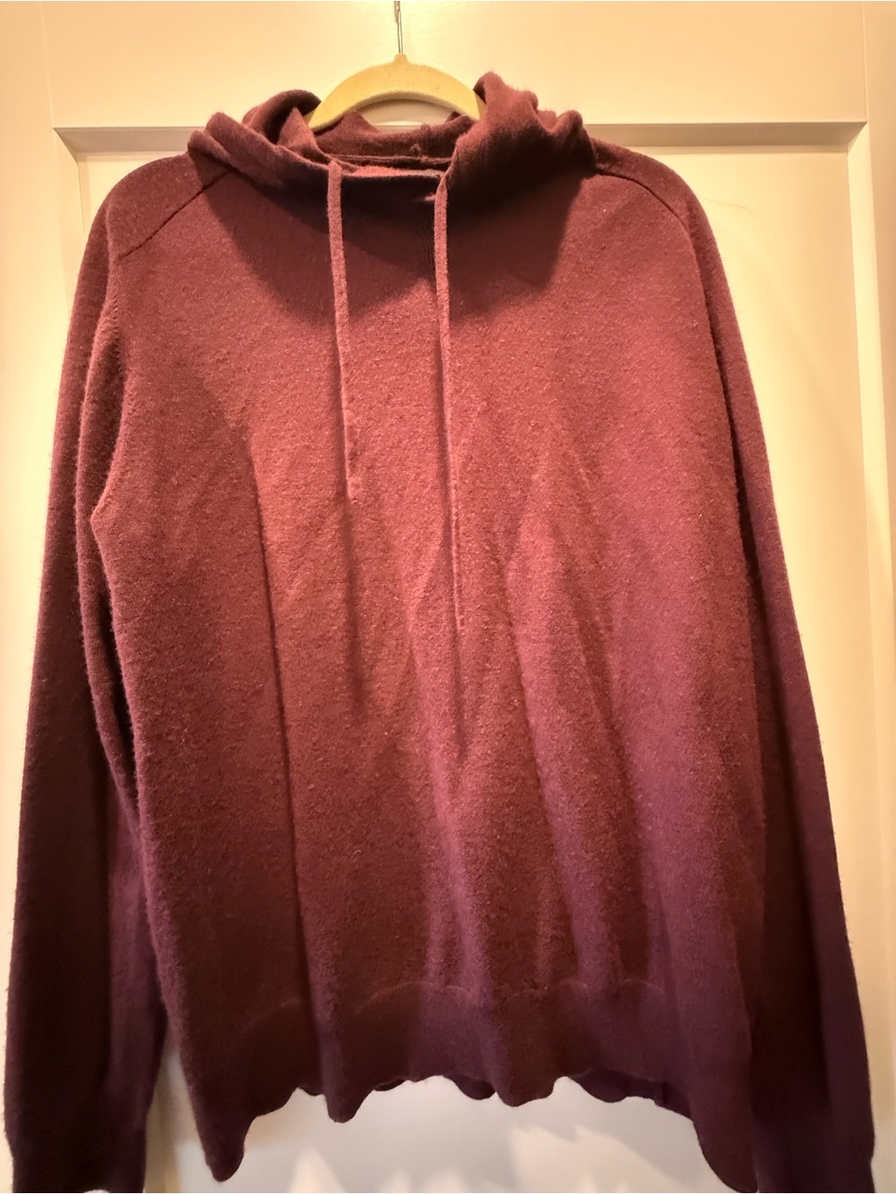 Men's Hooded wool-Blend Sweater - Burgundy